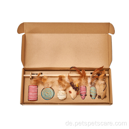 Pet Feder Bell Toy Set Katzenkratzspielzeug